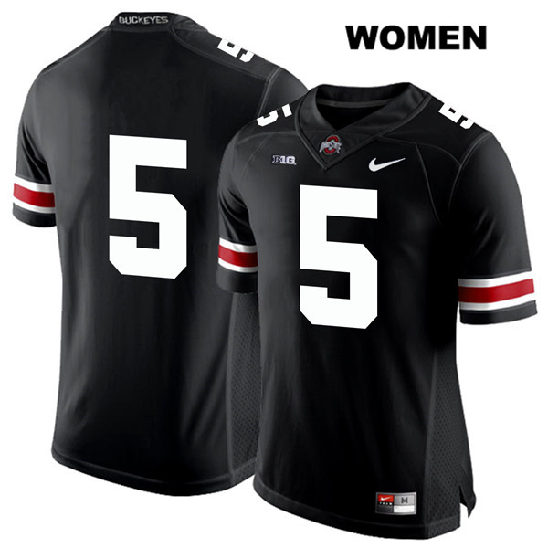 Ohio State Buckeyes Women's Baron Browning #5 White Number Black Authentic Nike No Name College NCAA Stitched Football Jersey QF19Z32LS